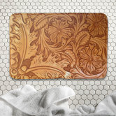 Rustic Southwest Cowboy Western Country Pattern  Bath Mat