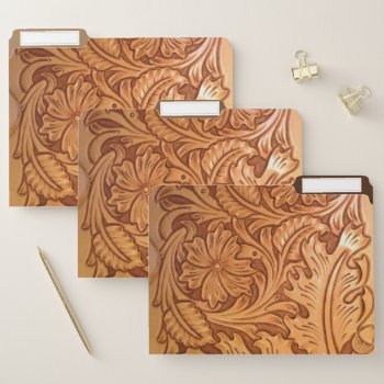 Rustic Brown Cowboy Fashion Western Leather File Folder by WhenWestMeetEast at Zazzle