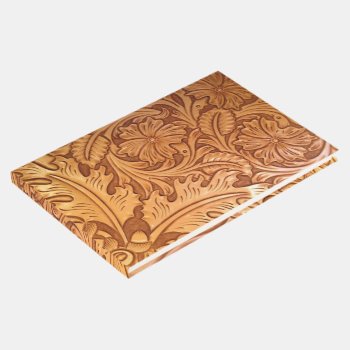 Rustic Brown Cowboy Fashion Western Leather Guest Book by WhenWestMeetEast at Zazzle
