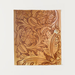 Rustic brown cowboy fashion western leather tapestry