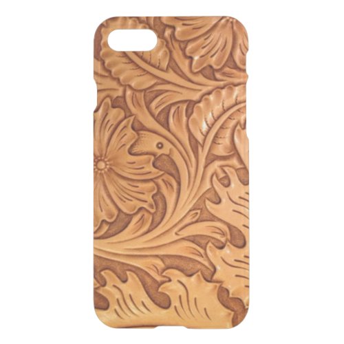 Rustic brown cowboy fashion western leather iPhone SE87 case