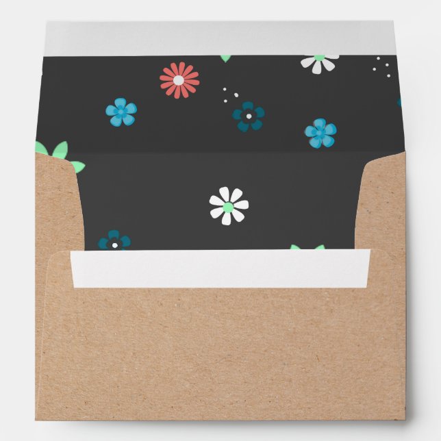 Rustic Brown Craft Paper and Flowers Envelope (Back (Bottom))