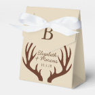 Rustic Brown Deer Antlers Couple's Names