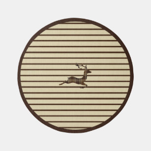 Rustic brown deer plaid Rug