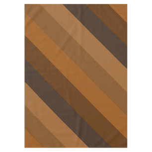 Rustic Brown Diagonal Stripes Tablecloth