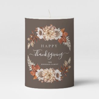 Rustic Brown Fall Leaves Happy Thanksgiving