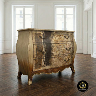 Rustic Brown Floral Distressed Decoupage Furniture Tissue Paper