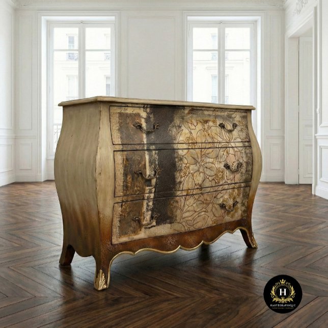 Rustic Brown Floral Distressed Decoupage Furniture Tissue Paper (Creator Uploaded)