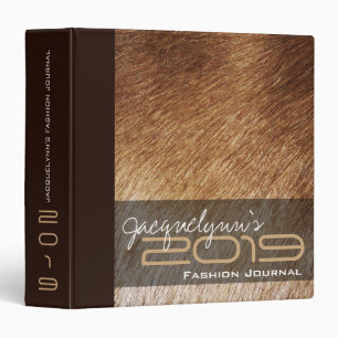 Rustic Brown Fur Texture Photo Modern Journal 3 Ring Binder