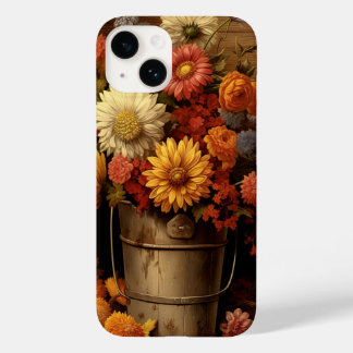 Rustic brown gold orange white Autumn flowers Case-Mate iPhone 14 Case