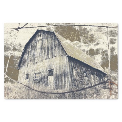 Rustic Brown Grey Distressed Texture Vintage Barn Tissue Paper