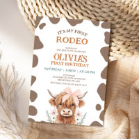 Rustic Brown Highland Cow First Rodeo 1st Birthday