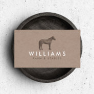 Rustic Brown Horse Etching Logo Farming, Farmers Business Card at Zazzle