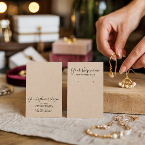 Rustic brown kraft black earring display card