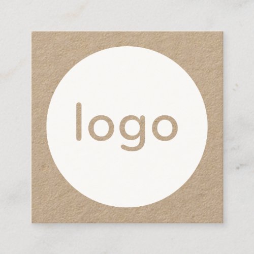 Rustic brown kraft paper add your logo handmade square business card