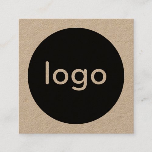 Rustic brown kraft paper add your logo handmade square business card