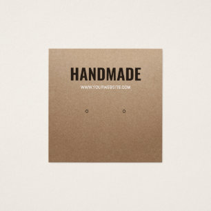 Rustic brown kraft paper handmade stud earring