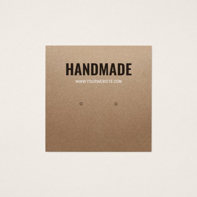 Rustic brown kraft paper handmade stud earring (Front)