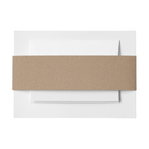 Rustic Brown Kraft Paper Pattern Invitation Belly Band