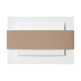Rustic Brown Kraft Paper Pattern Invitation Belly Band