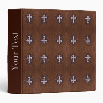 Rustic Brown Leather Western Country Cross Binder by WhenWestMeetEast at Zazzle