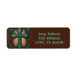rustic brown leather western country cross label