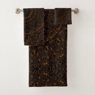 Rustic Brown Mandala with Western Charm Bath Towel Set