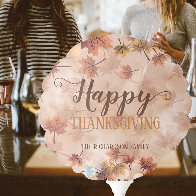 Rustic Brown Maple Leaves Thanksgiving Balloon (Creator Uploaded)