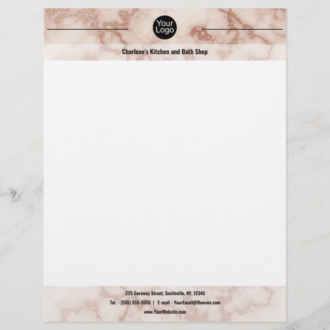 Rustic Brown Marble - Cabin Office Letterhead (Front)