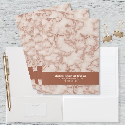 Rustic Brown Marble _ Cabin Office Pocket Folder