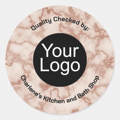 Rustic Brown Marble Classic Round Sticker