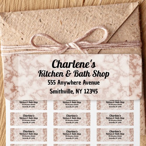 Rustic Brown Marble Return Address Label