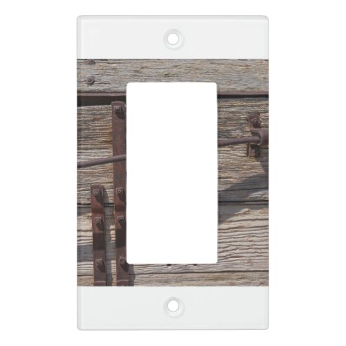 Rustic brown metal wood wagon parts light switch cover