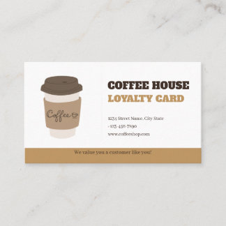 Rustic Brown Minimalist Coffee Loyalty Card Templa