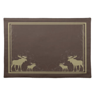 Rustic brown moose swirl placemat