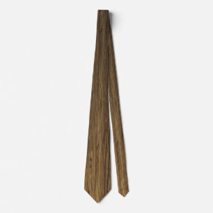 Rustic Brown Natural Woodgrain Design Neck Tie