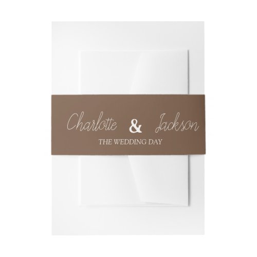 Rustic Brown Old Money Invitation Belly Band