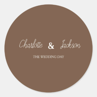 Rustic Brown Old Money Wedding Sticker