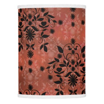 Rustic Brown Orange Double Damask Pattern Lamp Shade by MHDesignStudio at Zazzle