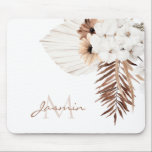 Rustic Brown Pampas Grass White Orchids Monogram Mouse Pad<br><div class="desc">Rustic Brown Pampas Grass White Orchids Monogram Mouse Pad Design,  with Gorgeous Orchid Flowers amongst Terracotta Brown and Ivory White Pampas Grass; with an Elegant Monogram displaying a Name and Initial of your choice. The Sunday Collective © by Rachel Hannah Gee</div>