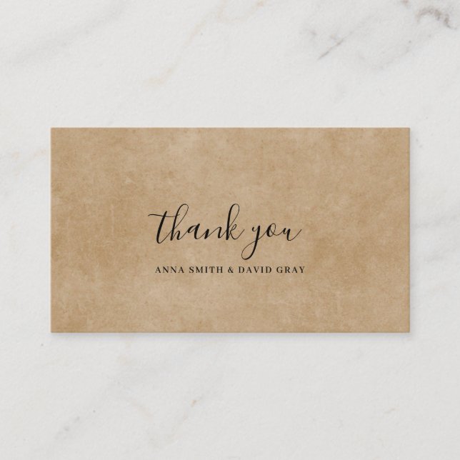 Rustic Brown Paper Mountain Forest Thankyou Card (Front)