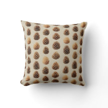 Rustic Brown Pine Cone Winter Pattern