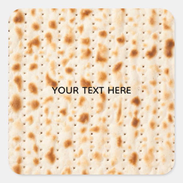 Rustic Brown Realistic Matzah Texture Graphic Square Sticker (Front)
