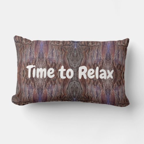Rustic Brown Red Abstract Relax Tree Bark Lumbar Pillow