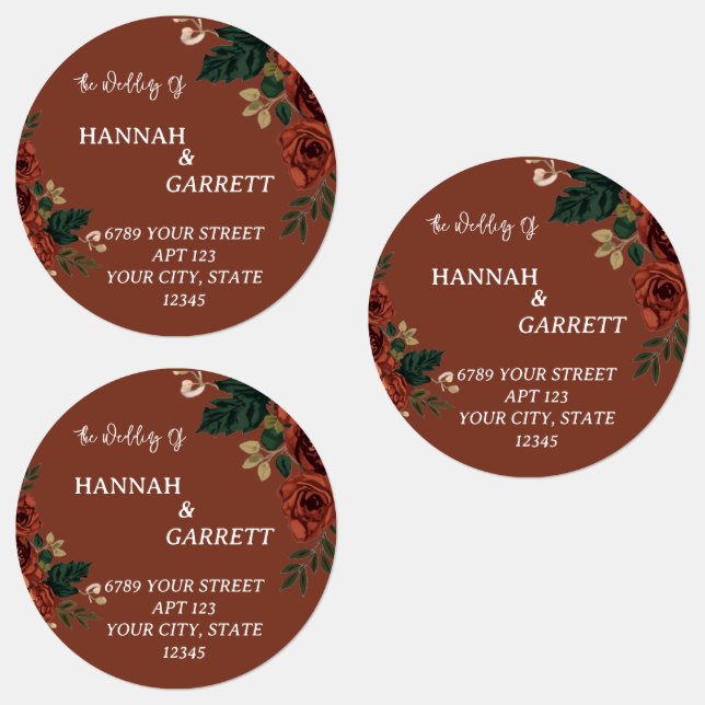 Rustic Brown Romantic Garden Wedding Address Labels (Group)