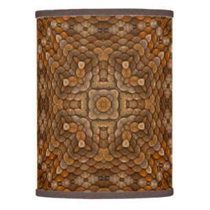 Rustic Brown Scale Vintage Fractal Kaleidoscope Lamp Shade