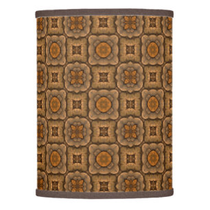 Rustic Brown Scale Vintage Fractal Kaleidoscope Lamp Shade