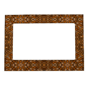 Rustic Brown Scale Vintage Fractal Kaleidoscope Magnetic Frame
