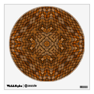 Rustic Brown Scale Vintage Fractal Kaleidoscope Wall Decal