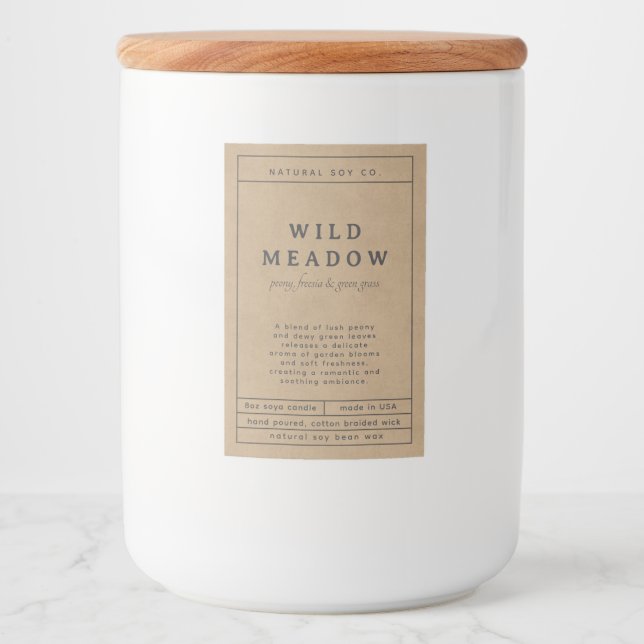 Rustic Brown Simple Elegant Minimal Candle Label (Front)